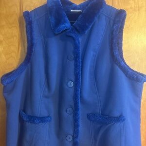 denim and co blue fur vest